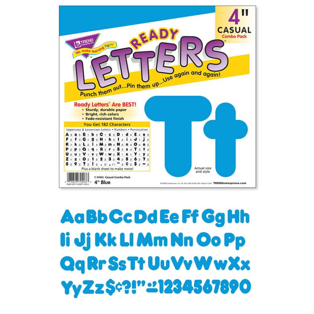 Ready Letters Casual Blue 4" 