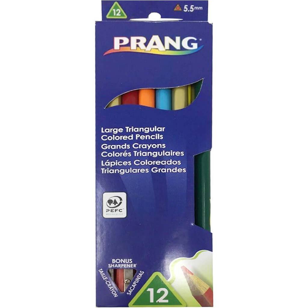 PRANG LARGE TRIANGULAR COLORED PENCILS 12CT 