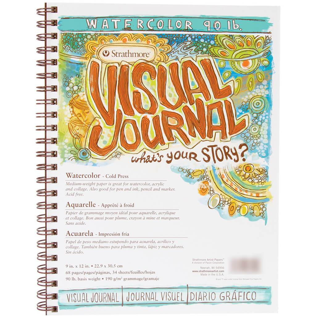 Strathmore Visual Journal 90lb Cold Press Watercolor Paper 9in x 12in