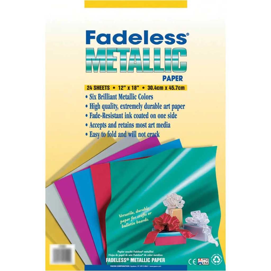 Fadeless Metallic Paper 12in x 18in Assorted Colors