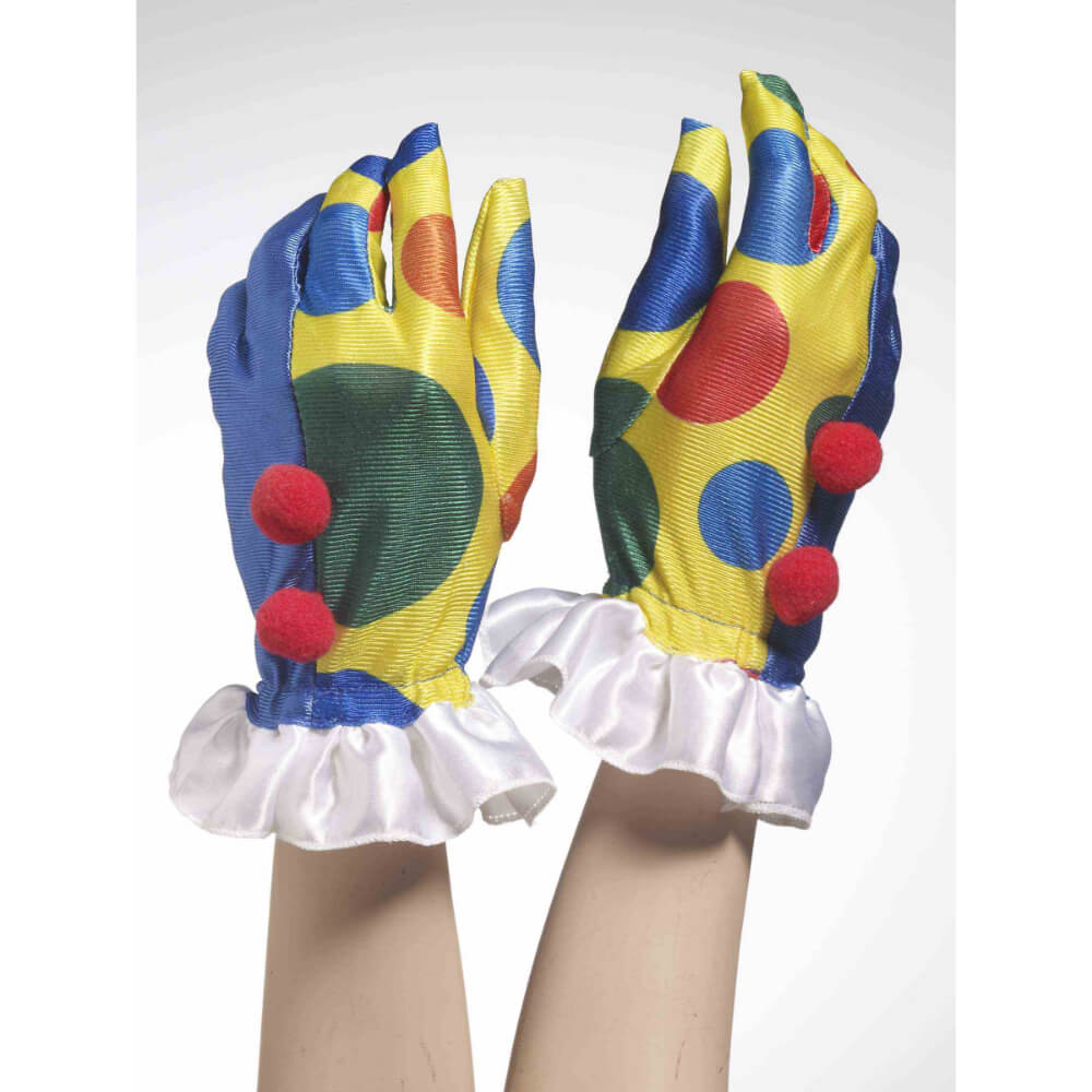 Clown Gloves with Pompoms 