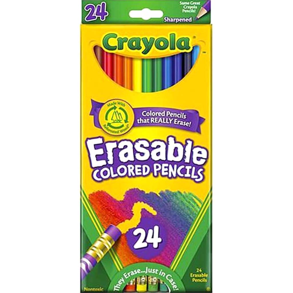 Crayola Erasable Colored Pencils 24/Pkg