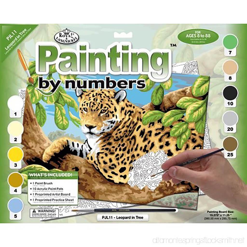 Painting By Numbers Junior Large Leopard in Tree