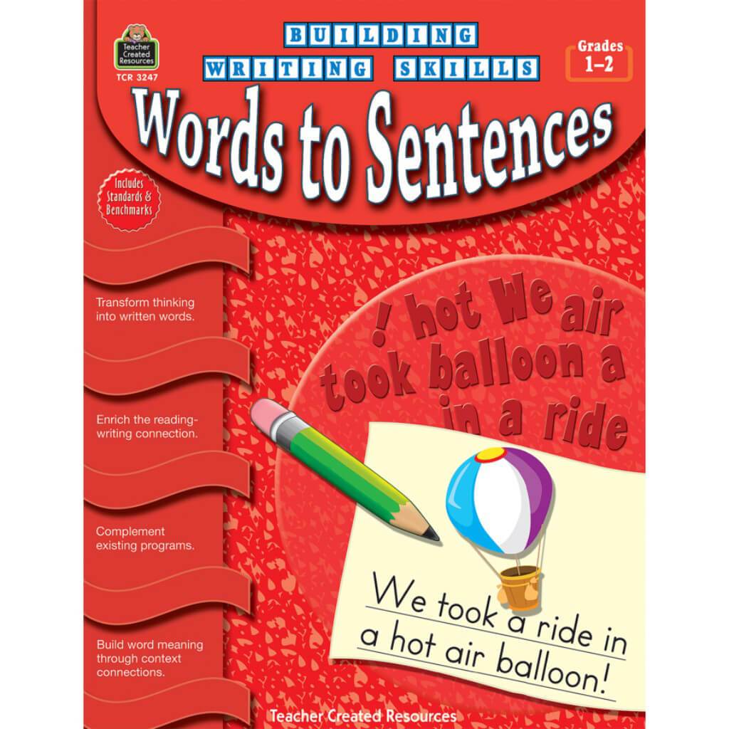 Building Writing Skills Words To Sentences Book Grade 1-2 