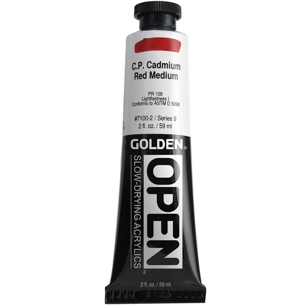 Golden Open Acrylics Cadmium Red Medium Series 9 2oz