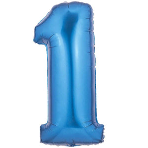 Foil Balloon Number 1 Megaloon 40in Blue 