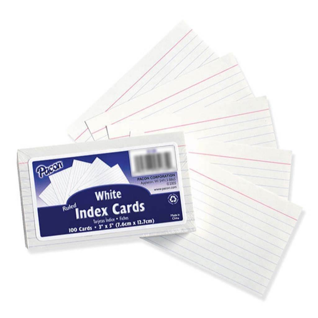 Index Cards 100ct 3in x 5in White