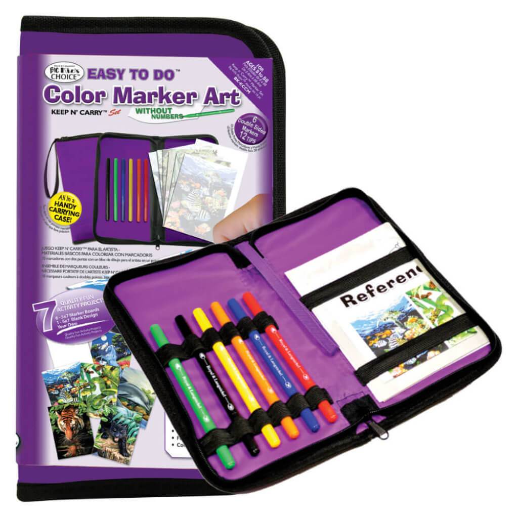 EASY TO DO COLOR MARKER ART WITHOUT NUMBERS 