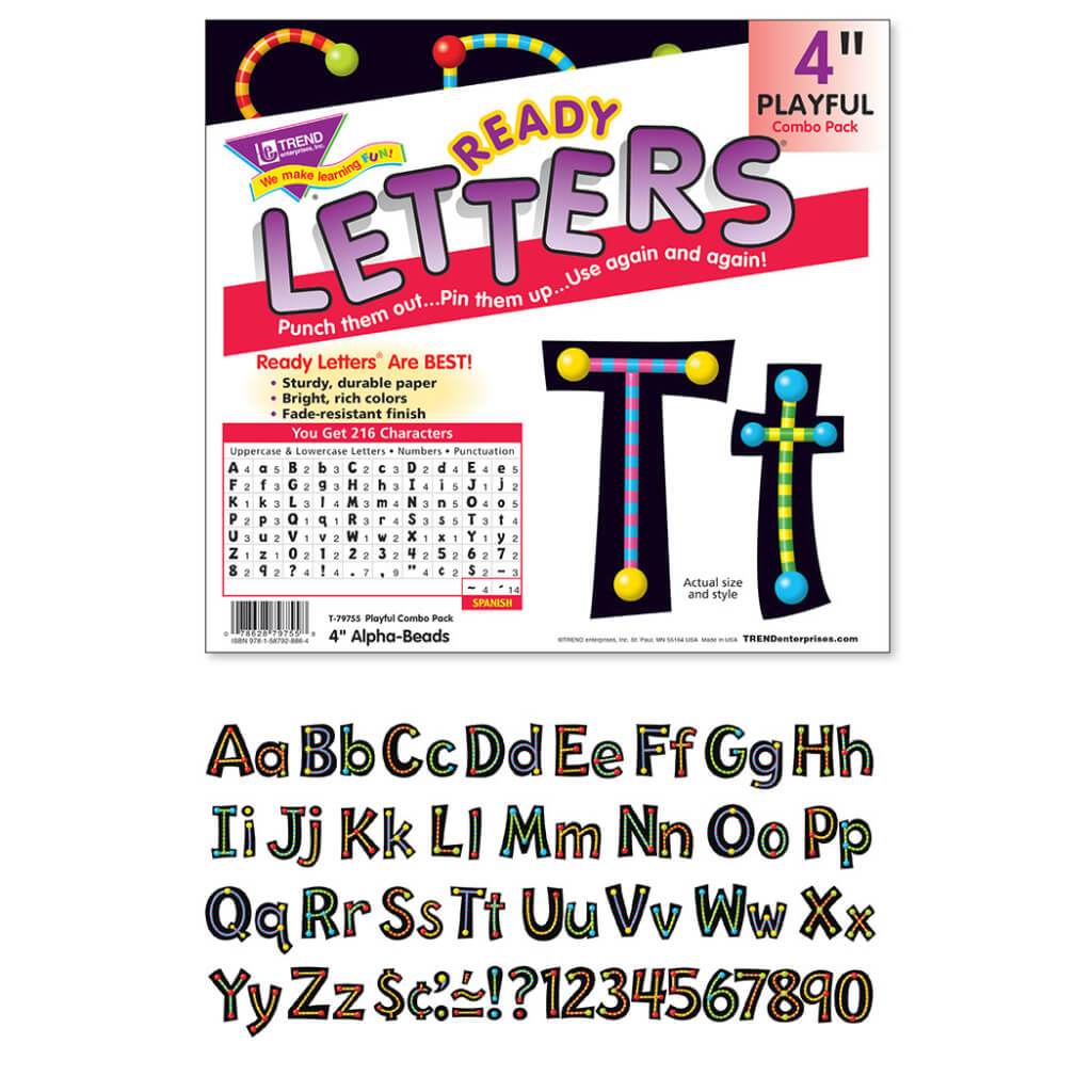 Ready Letters Alpha-Beads Combo Pack 4" 