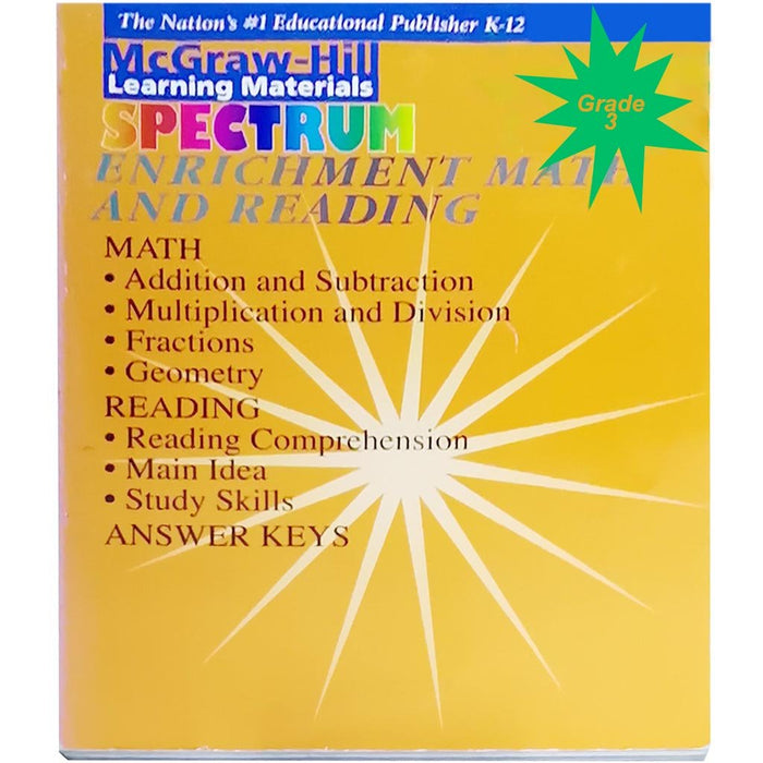 Spectrum Enrichment Math & Reading Book Grade 3