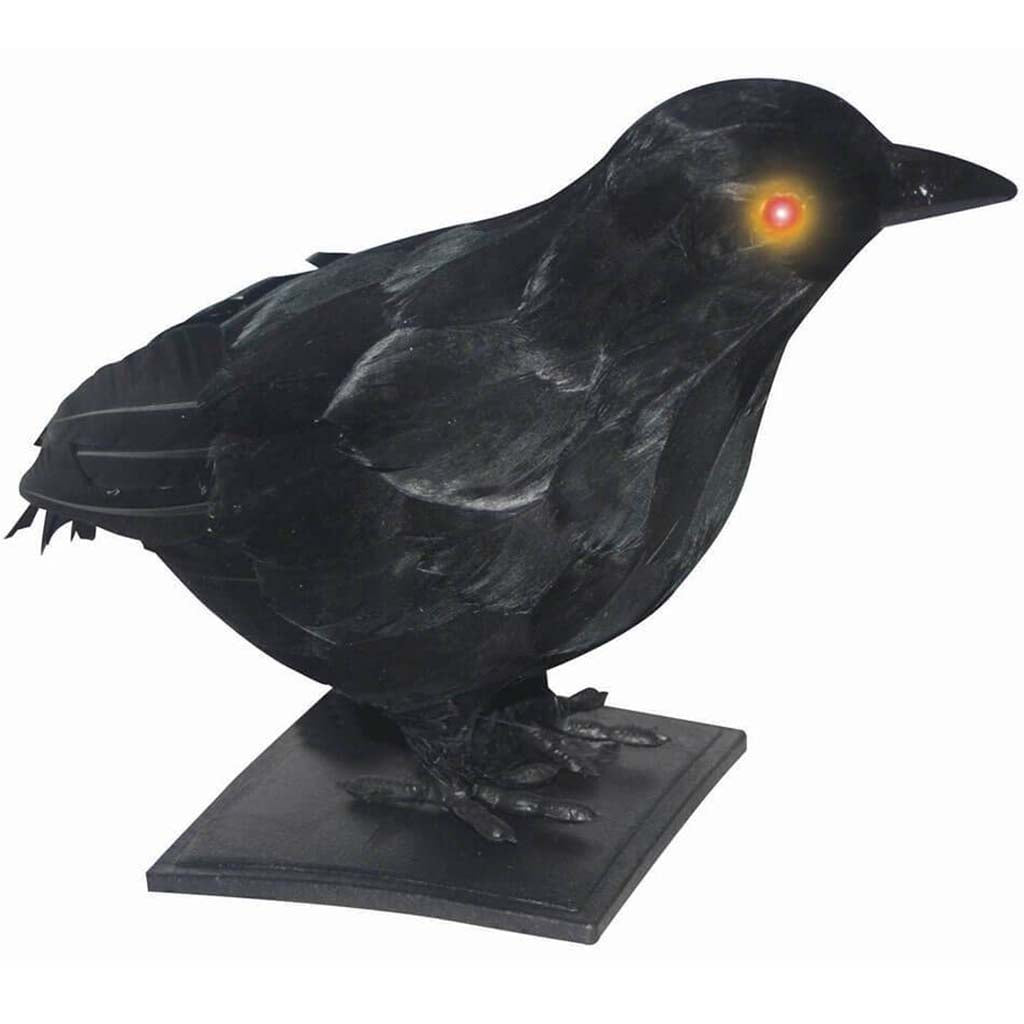 Realistic Crow With Light Up Eyes &amp; Sound 