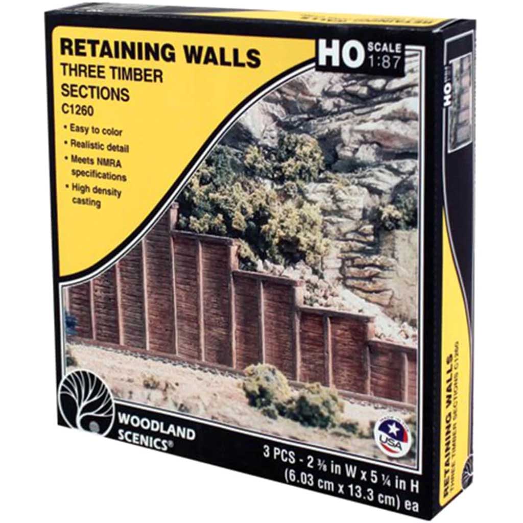 Timber Retaining Wall - HO Scale 