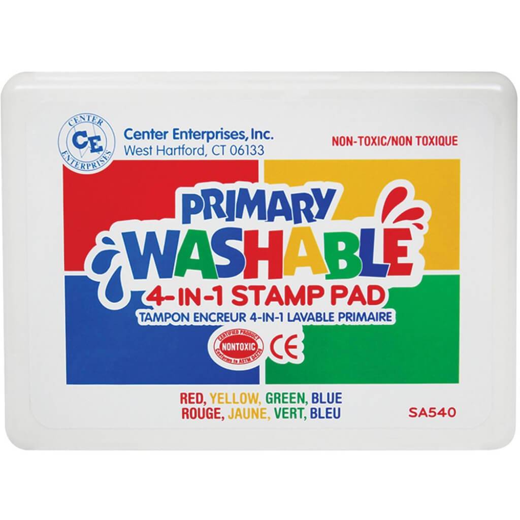 Washable Primary 4 Stamp Pad 