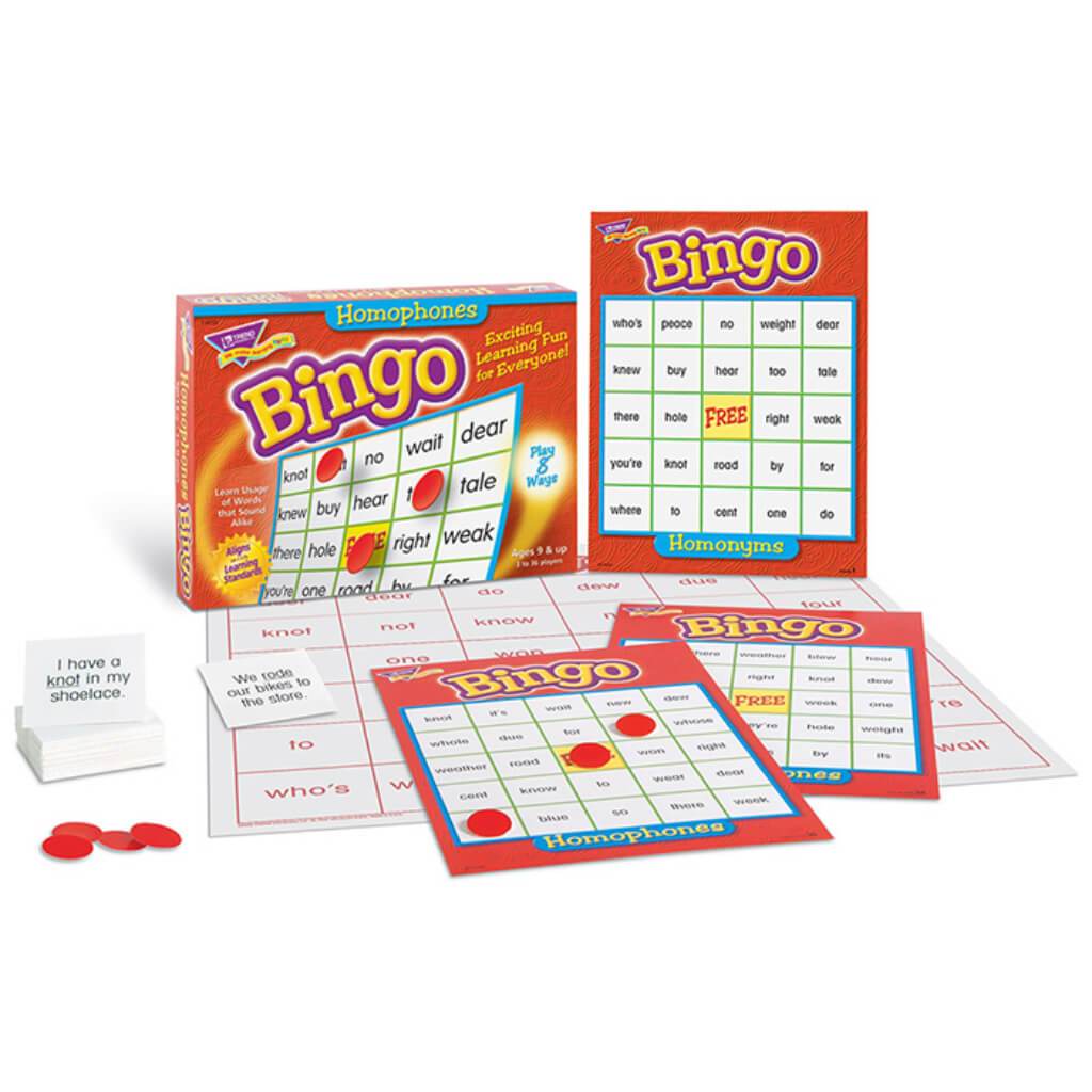 Homophones Bingo Game Ages 9+ 