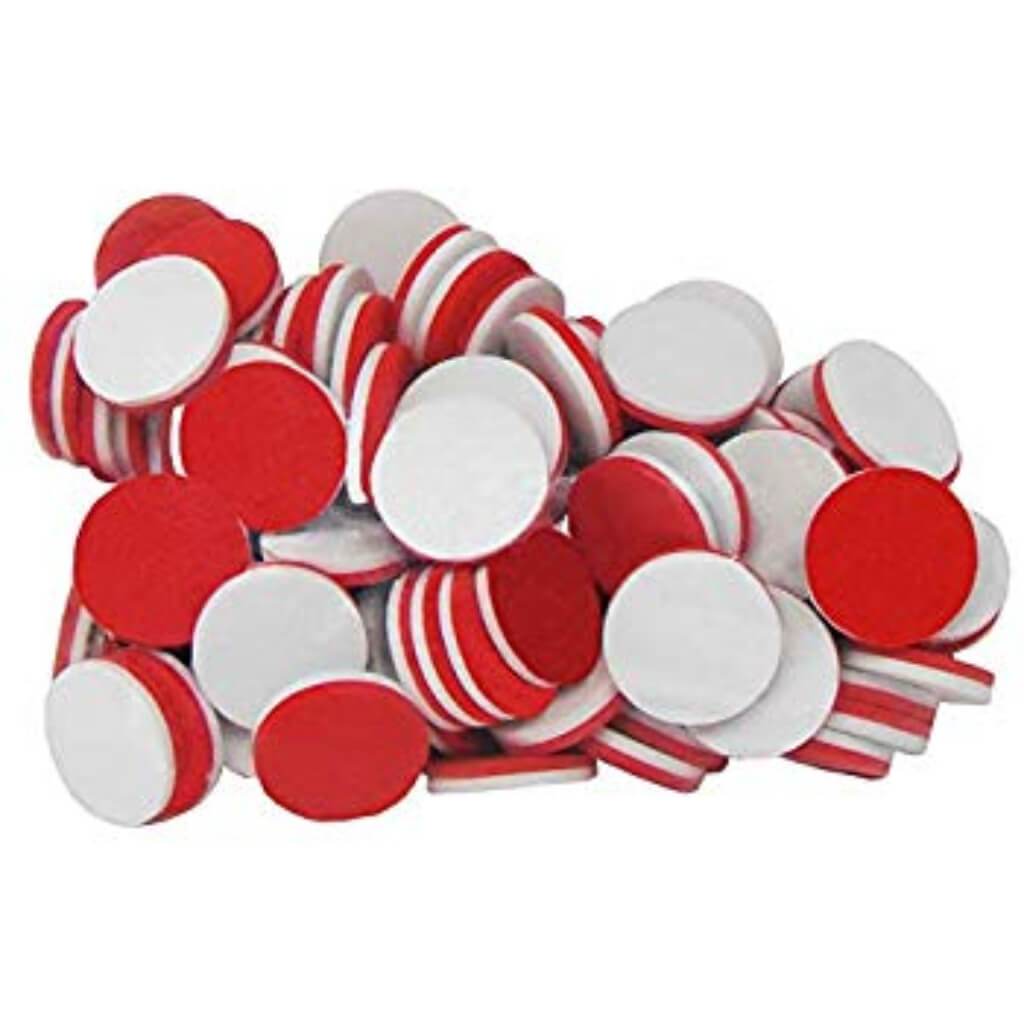 Two Color Red and White Counting Chips 200Pc