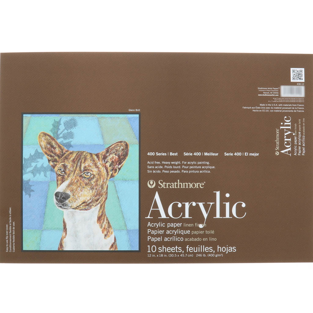 Strathmore 400 Series Acrylic Paper Pad 12in x 18in 246lb