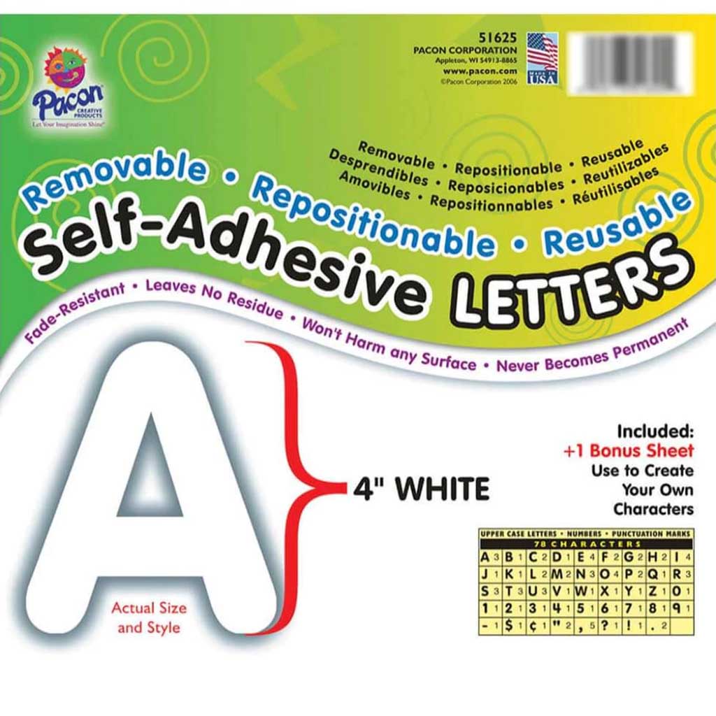 Self Adhesive Letters White