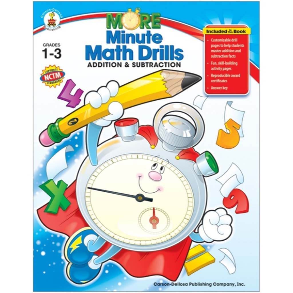 More Minute Math Drills Resource Book Grade 1-3 