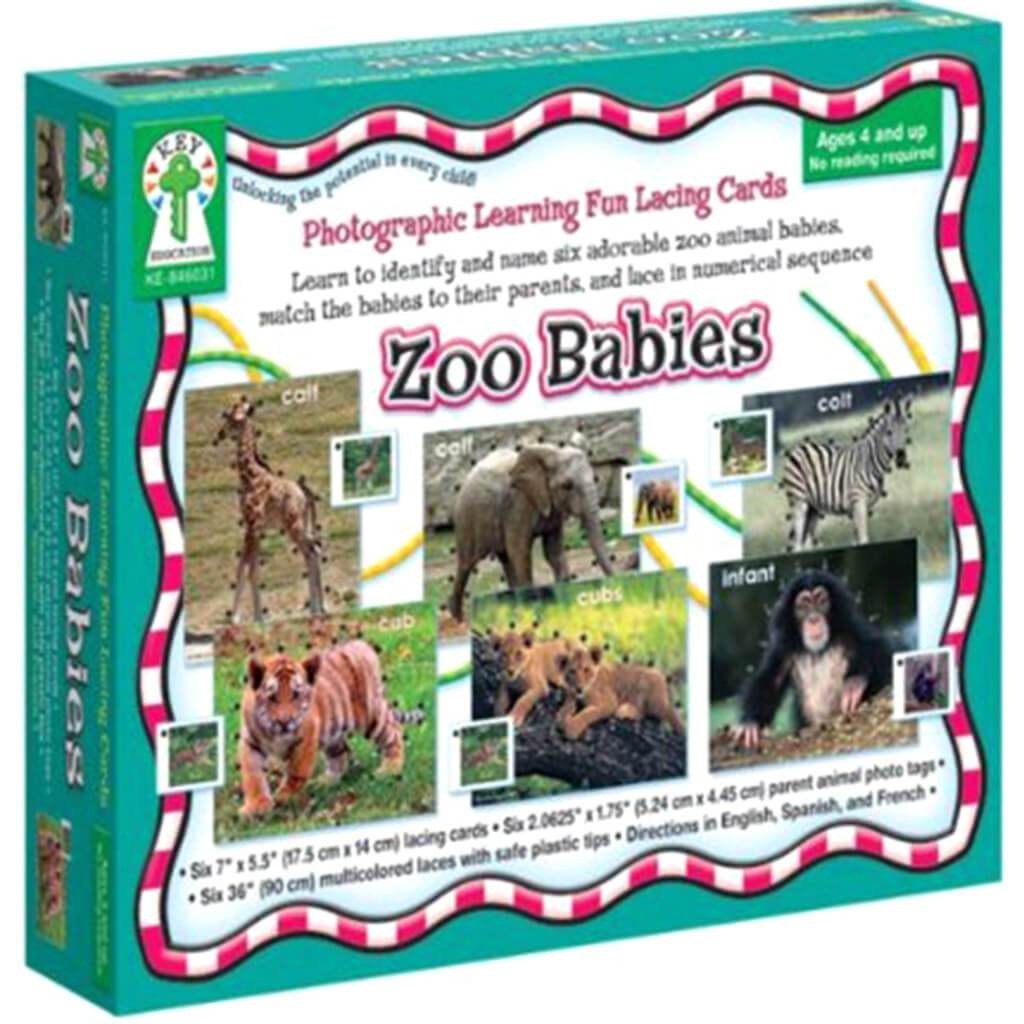 Key Education Publishing Zoo Babies Lacing Cards