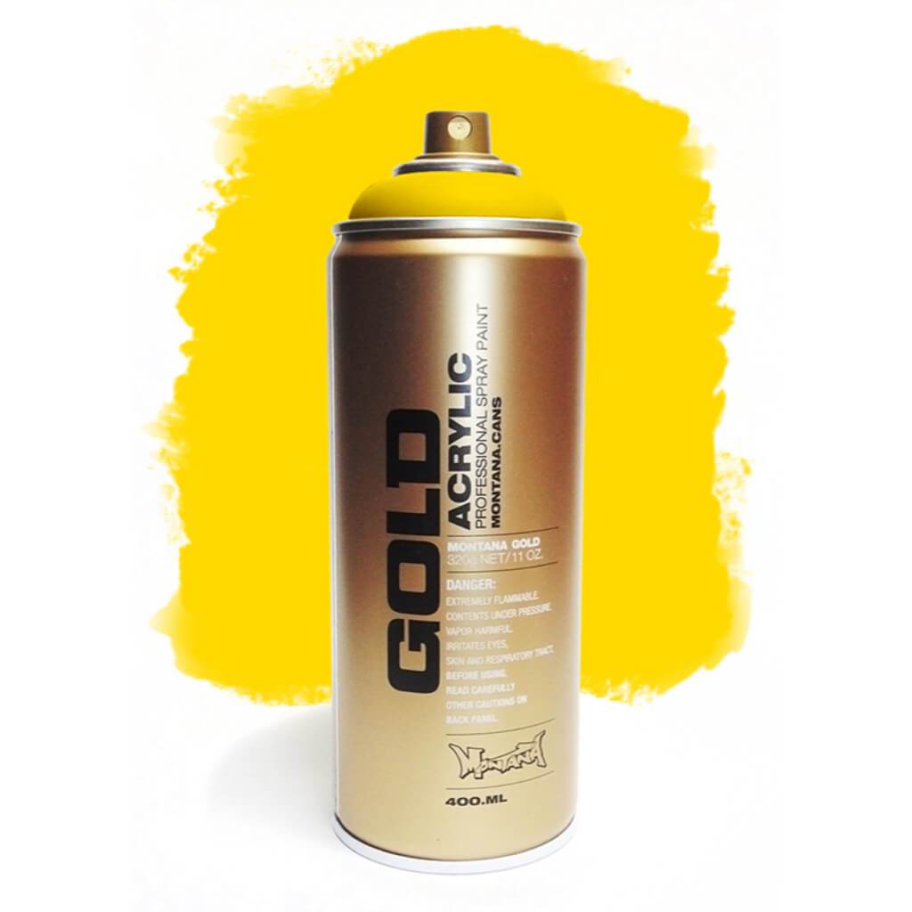 Montana GOLD Acrylic Spray Paint 400ml 100% Yellow
