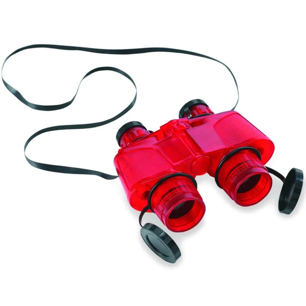 Red Translucent Binoculars Wit H Vinyl Case 