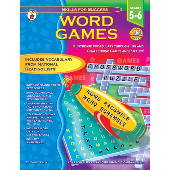 Word Games, Grades 5 - 6 : Increase Vocabulary Through Fun and Challenging Games and Puzzles 