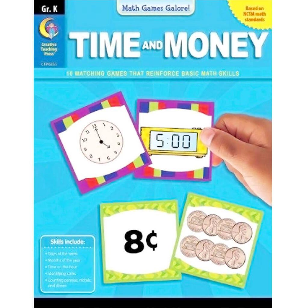 Math Games Galore: Time and Money Grade K Book