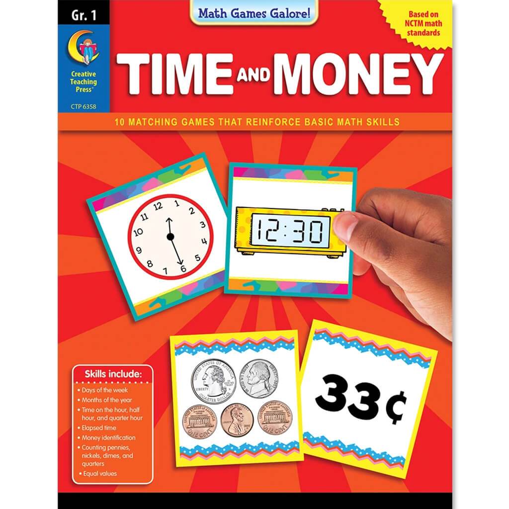 Math Games Galore: Time and Money Grade 1 Book