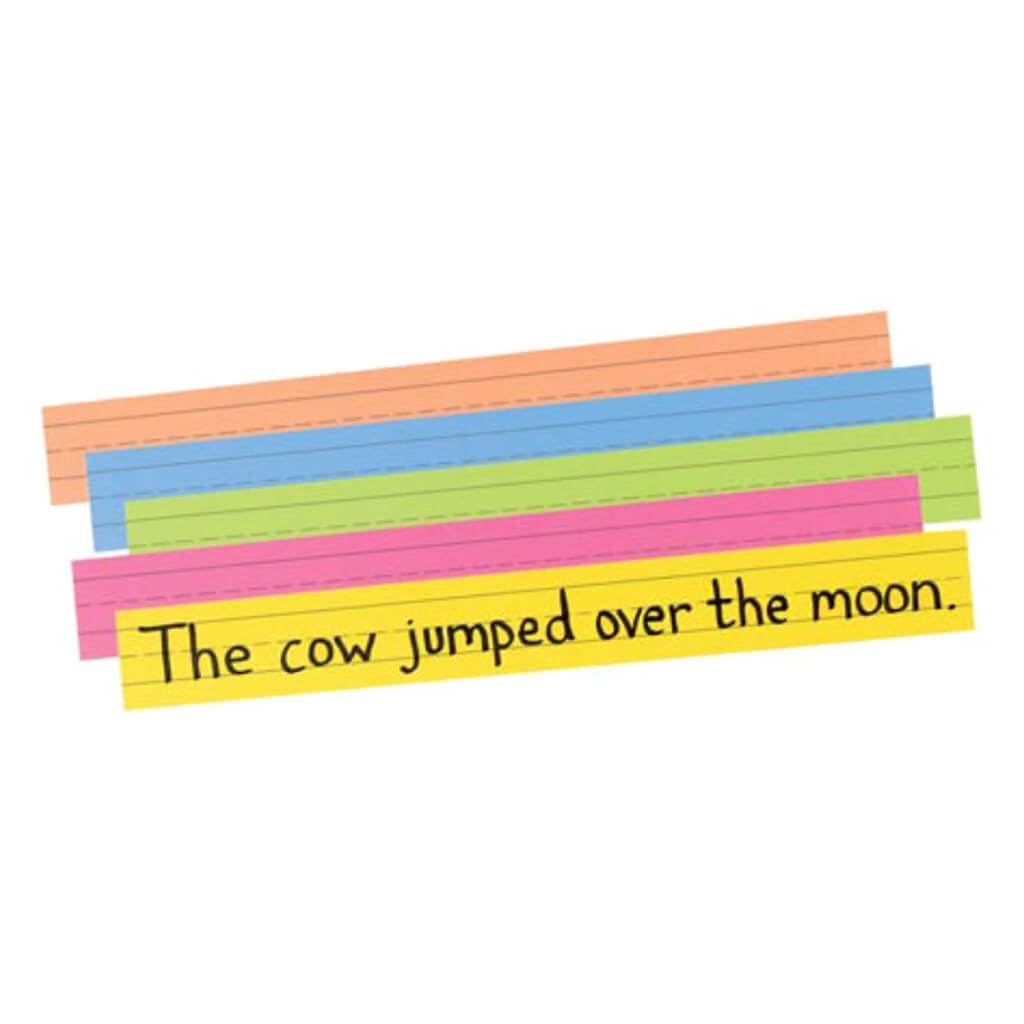 Sentence Strips Super Bright Assorted Colors 3in x 24in