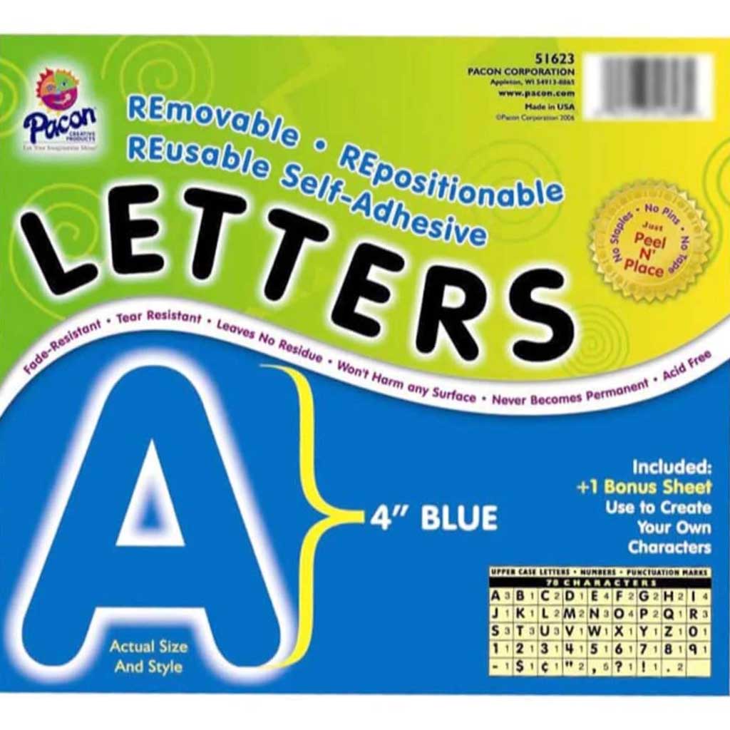 Self Adhesive Vinyl Letters 4in Blue