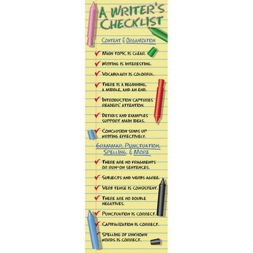 Writer'S Checklist Colossal Poster