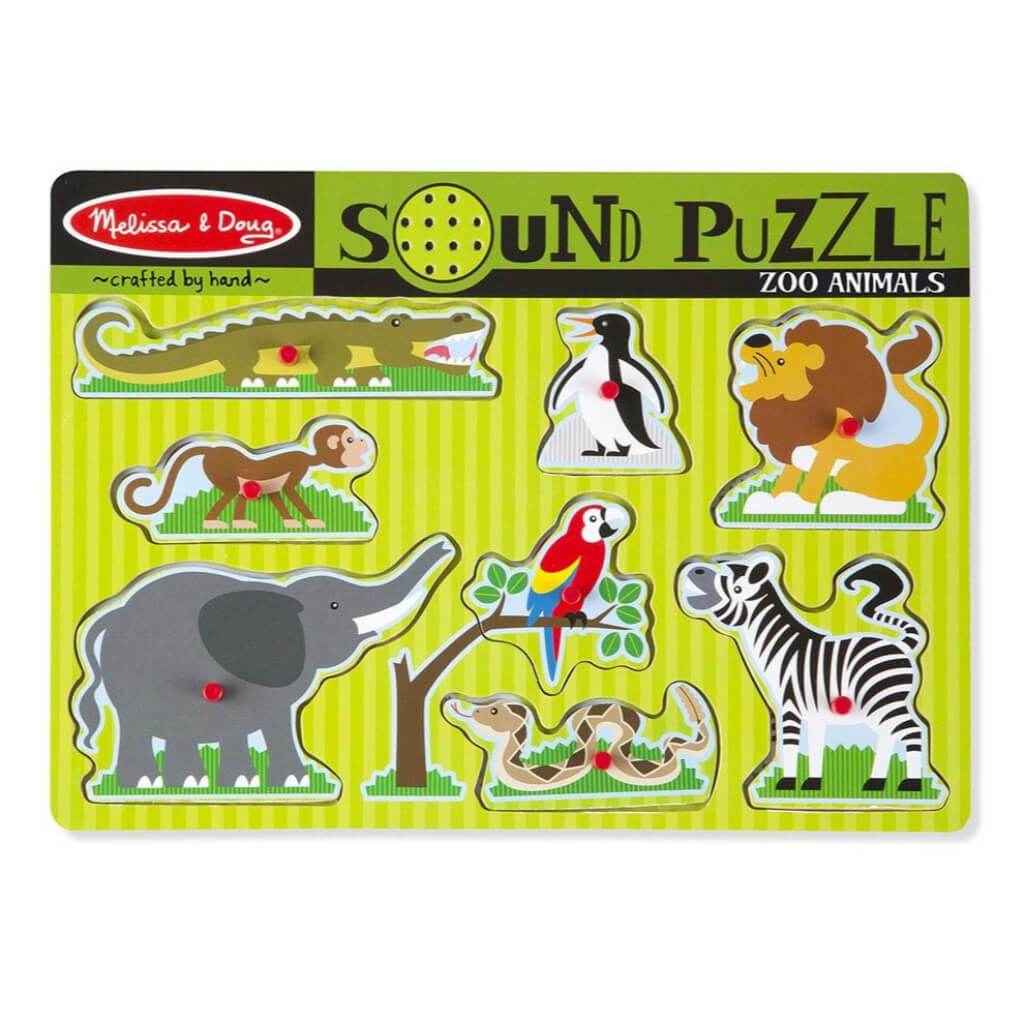 Wooden Zoo Animals Sound Puzzle 