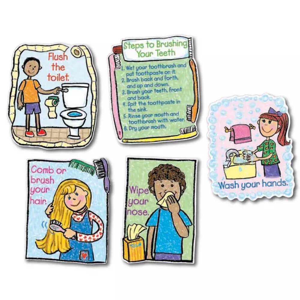 Hygiene: Kid-Drawn Bulletin Board Set Grade K-3