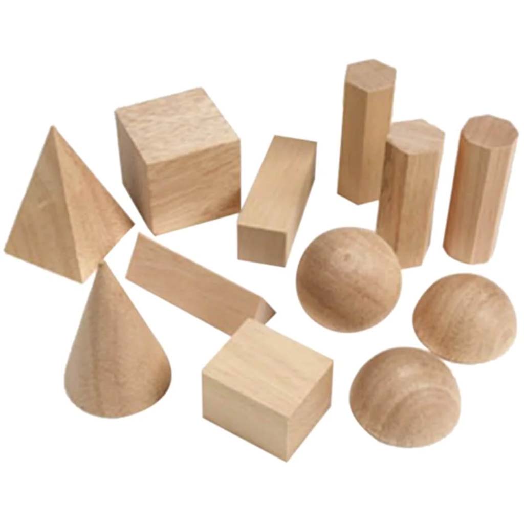 Wooden Geometric Solids Set of 12 