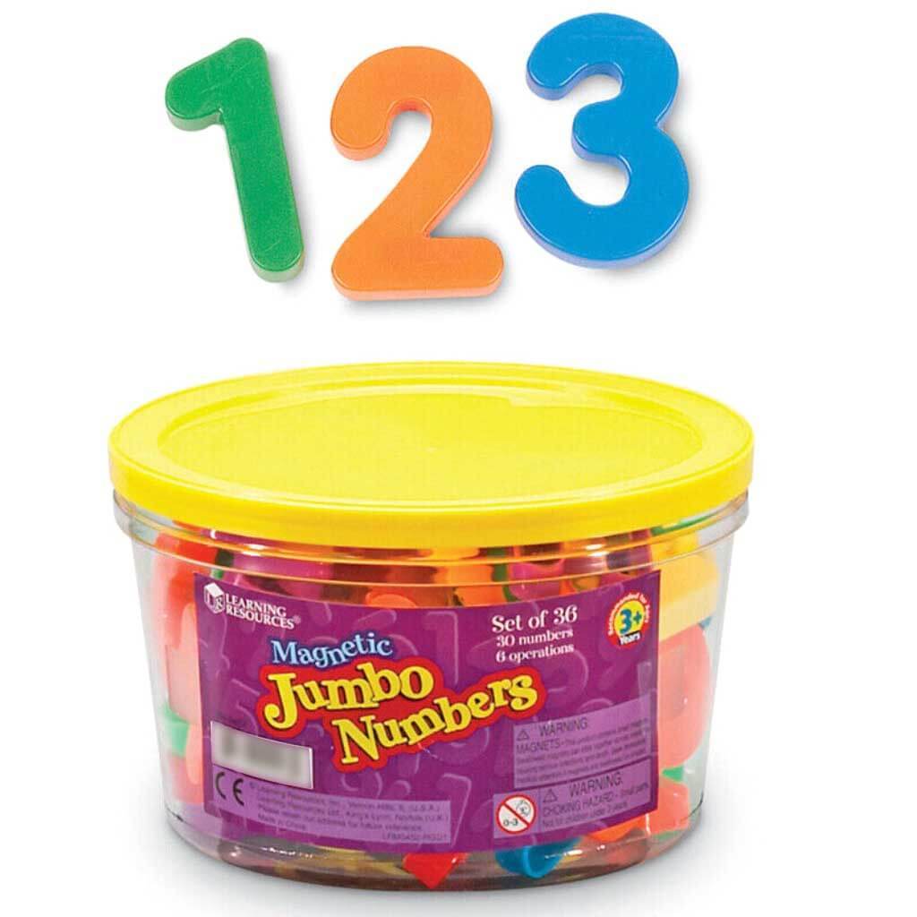 Jumbo Magnetic Numbers Operations 2.5in Bucket 36 Pack