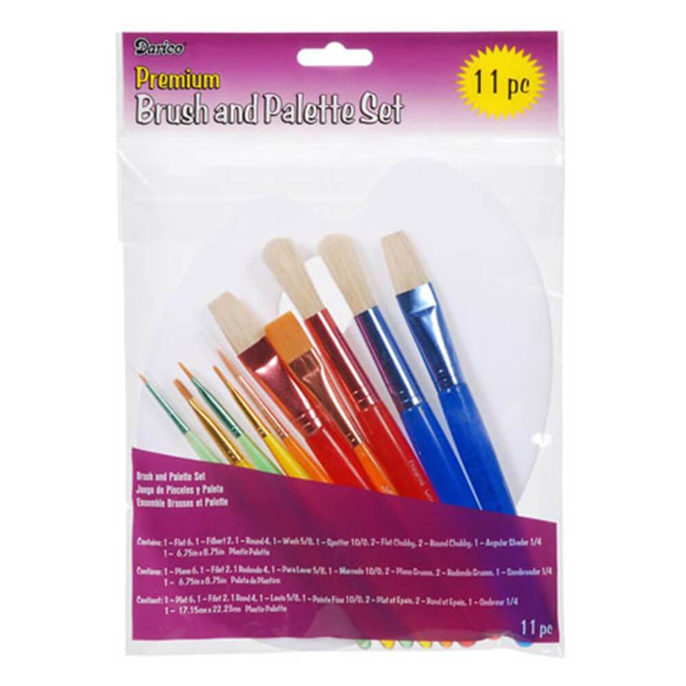 Brush and Palette Set 11 assorted size 