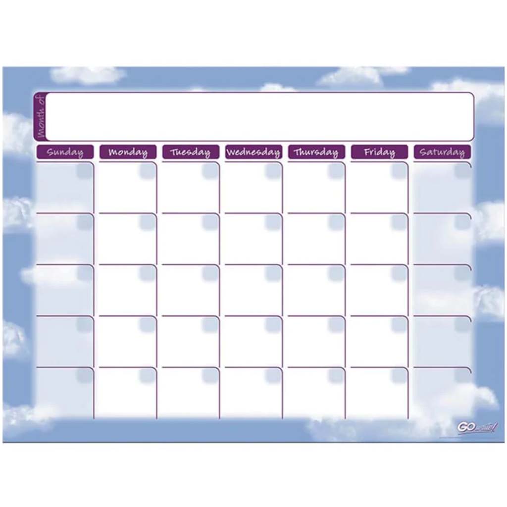 Dry Erase Monthly Calendars Self-Adhesive