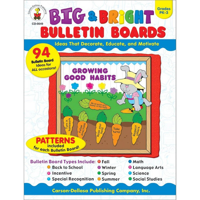 Big & Bright Bulletinboard Activity Book Grade Pk-3