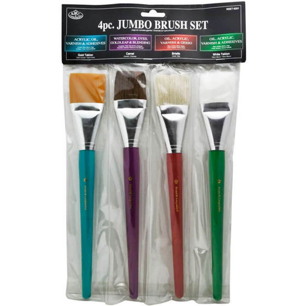 Jumbo Assorted Trim Paint Brush Set of 4