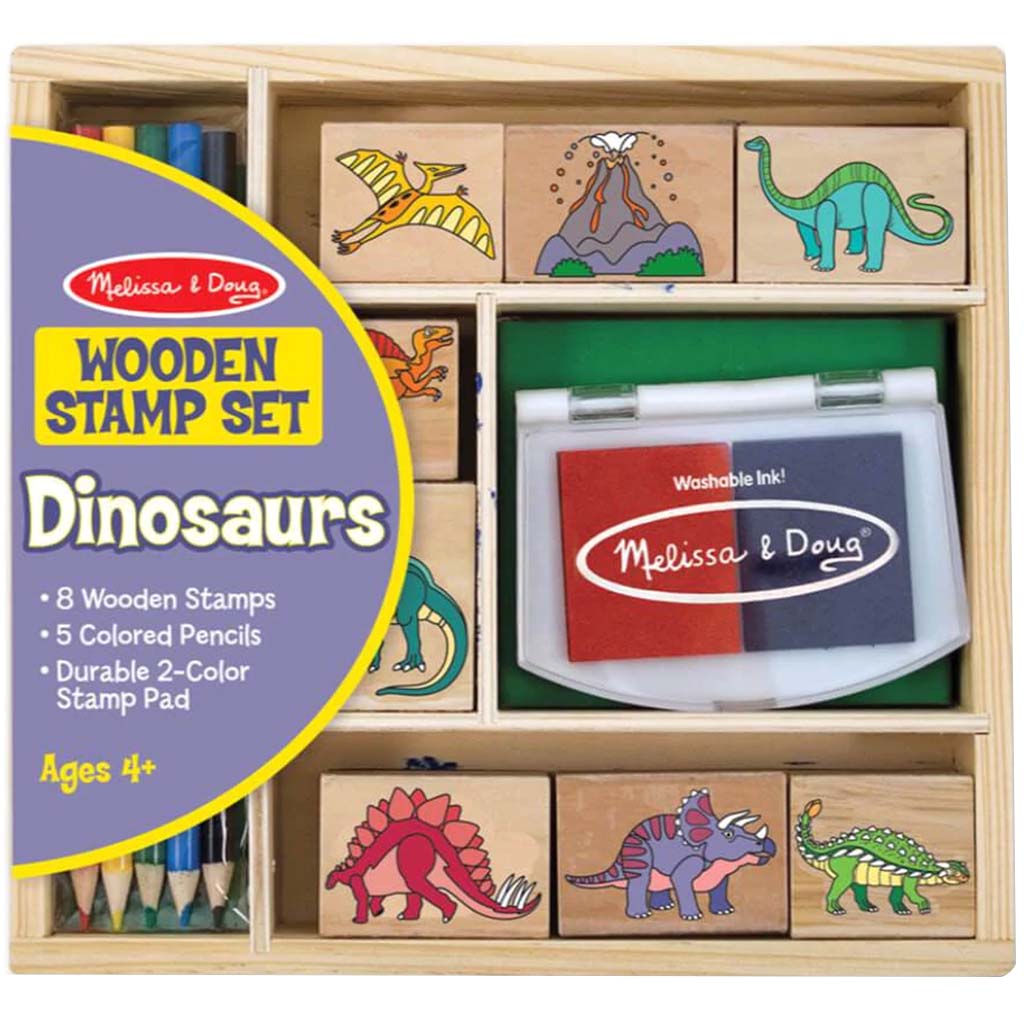 Wooden Stamp Set Dinosaurs