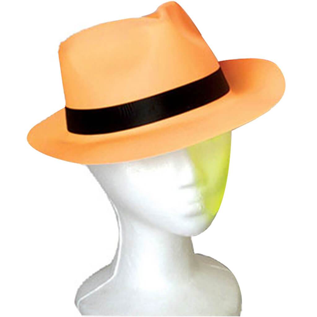 Neon Orange Fedora Hat