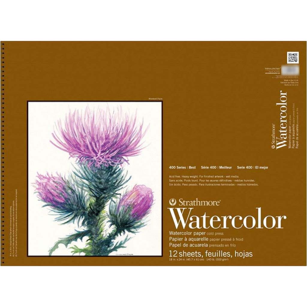 Strathmore Watercolor Cold Press Paper Pad 18in x 24in 12 Sheet