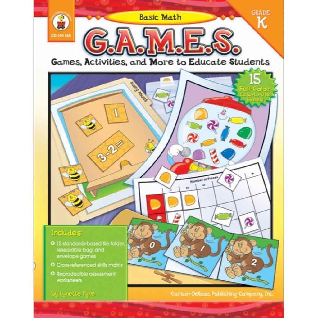 Basic Math Games Workbook Grade Kinder 