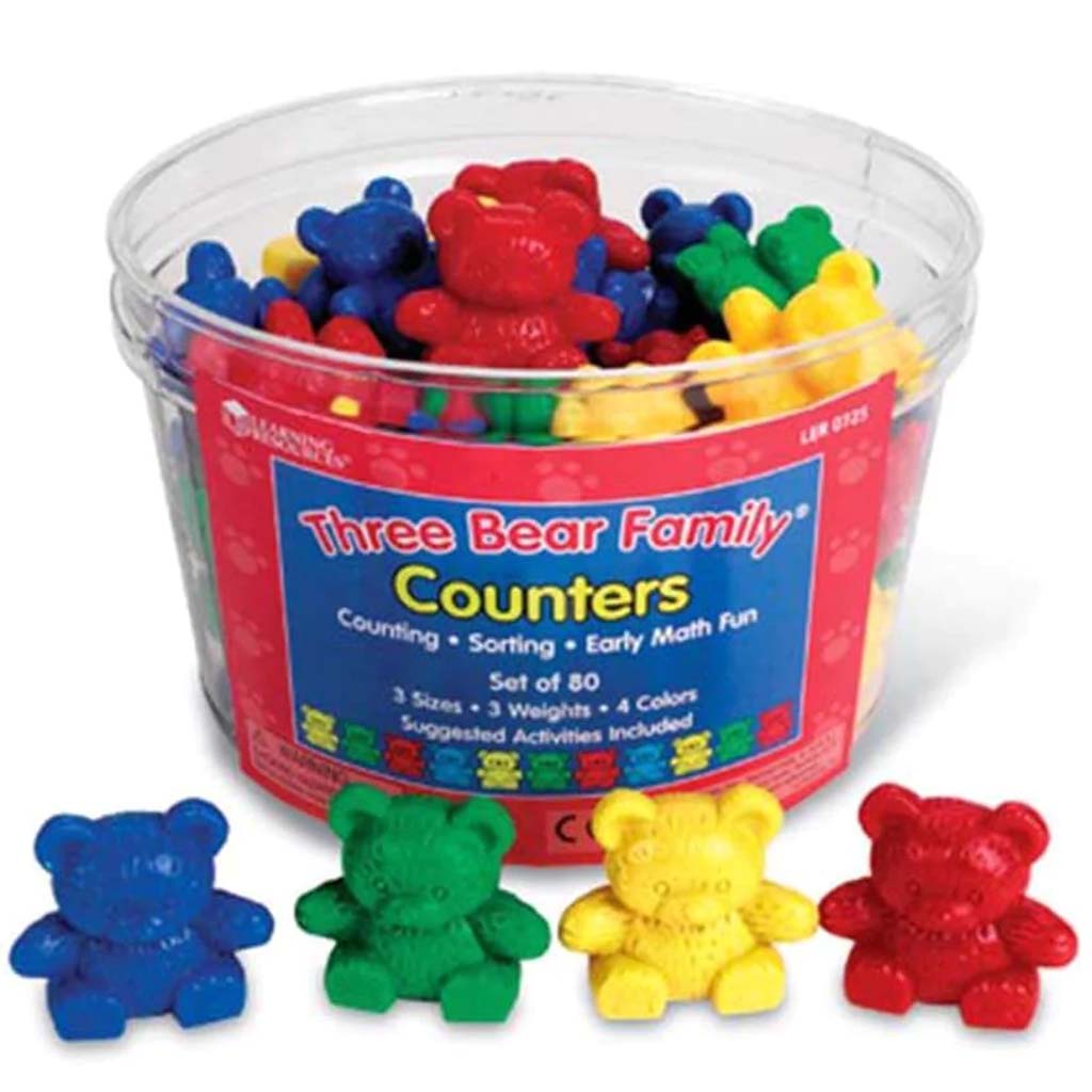 Three Bear Family Counters Set of 80 