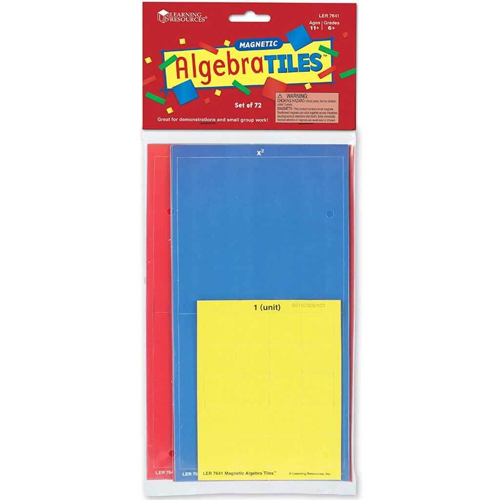 Magnetic Write and Wipe Algebra Tiles Set of 72