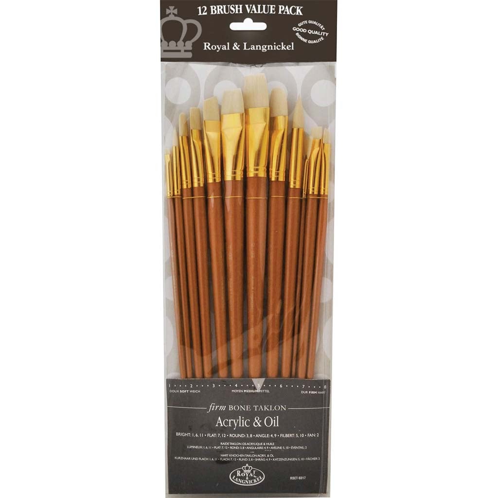 Taklon Bone Value Pack Brush Set of 12