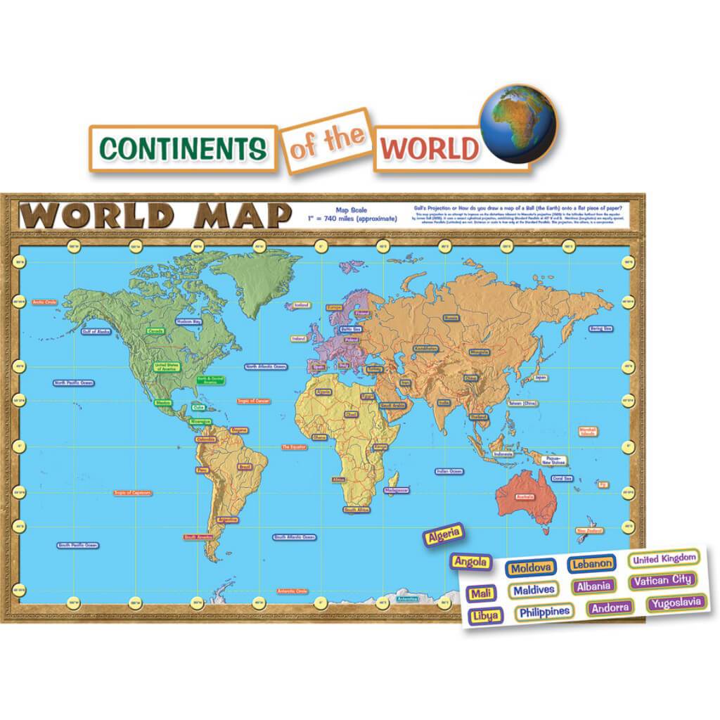 World Map Bulletin Board 