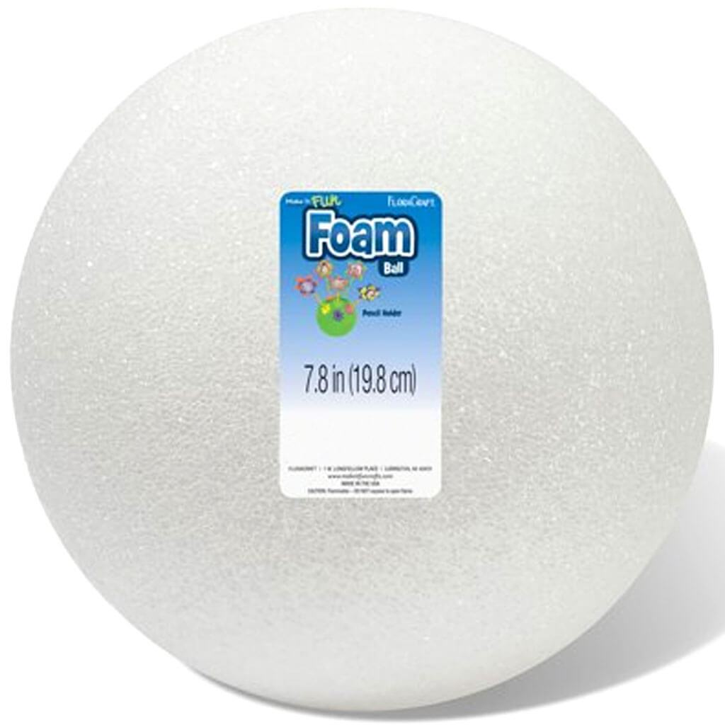 Styrofoam Ball 8in White