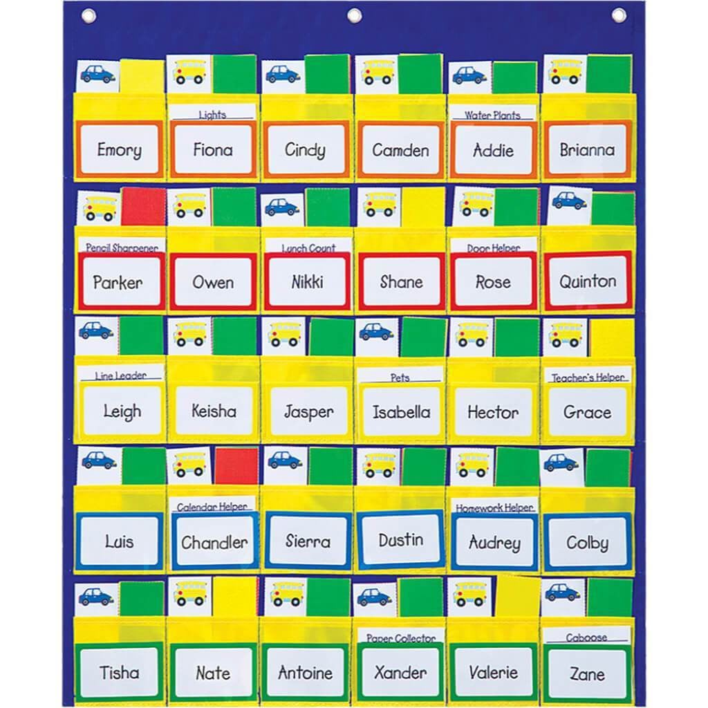 Classroom Management Blue And Yellow Pocket Chart 