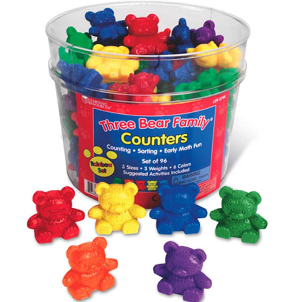 Three Bear Family Basic Six Color Rainbow Counter Set of 96 